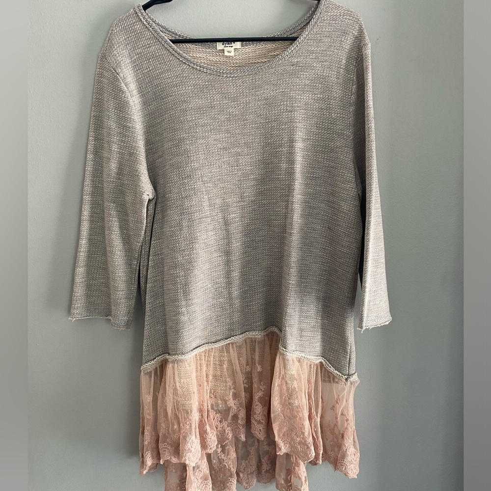 dylan - lace trim peplum blouse